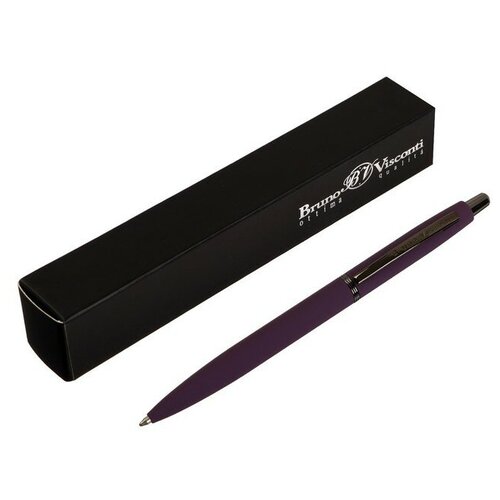 Ручка шариковая автоматическая San Remo 1.0 мм, металлический фиолетовый корпус, синий стержень, в тубусе ручка подарочная шариковая san marino