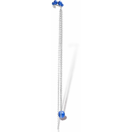 Серьги каффы Soti, жемчуг Swarovski синтетический, размер/диаметр 21 мм, синий, серый lisa smith серебристый кафф с длинными цепочками
