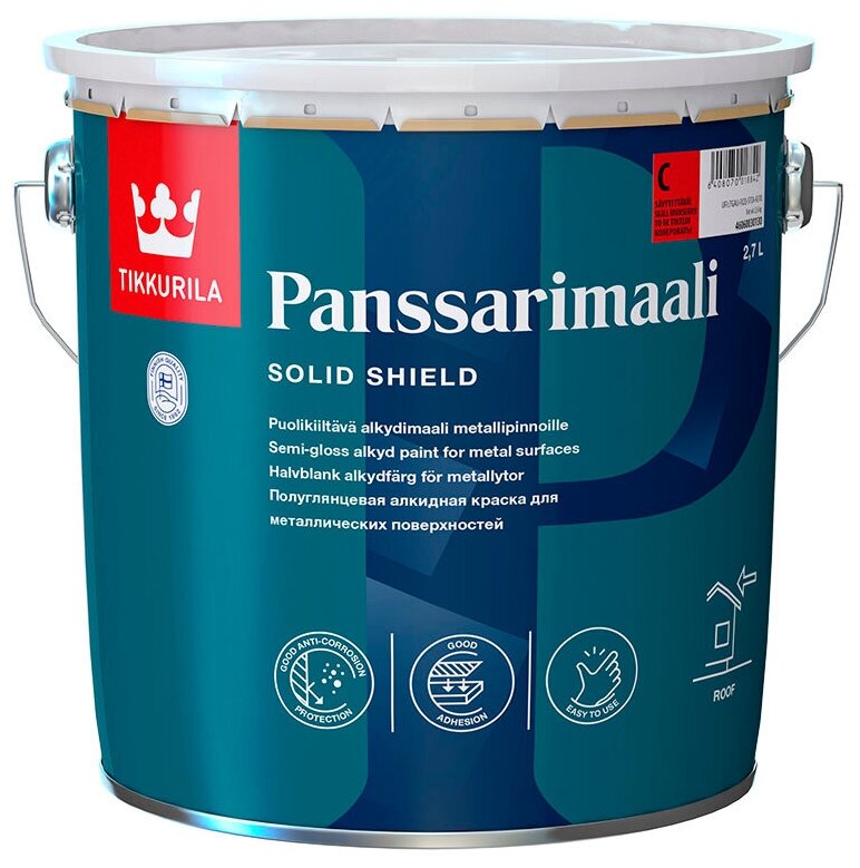 Tikkurila Panssarimaali / Тиккурила Пансаримаали краска для металлических крыш база А 0,9л,