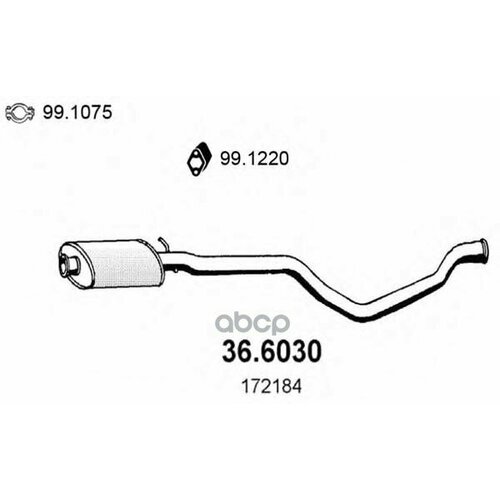 Глушитель Peugeot 405 I/Ii 07/90-10/95 ASSO арт. 36.6030