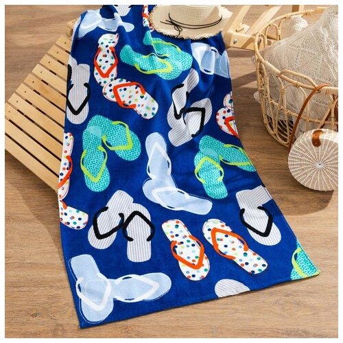 фото Полотенце "джунгли" 70*140 см, велюр/махра 350гр/м2, 100% хлопок 5237569 этель