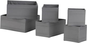 Коробка для хранения, 6 шт., темно-серый, аналог Икея скубб / SKUBB, 28х28х13 см
