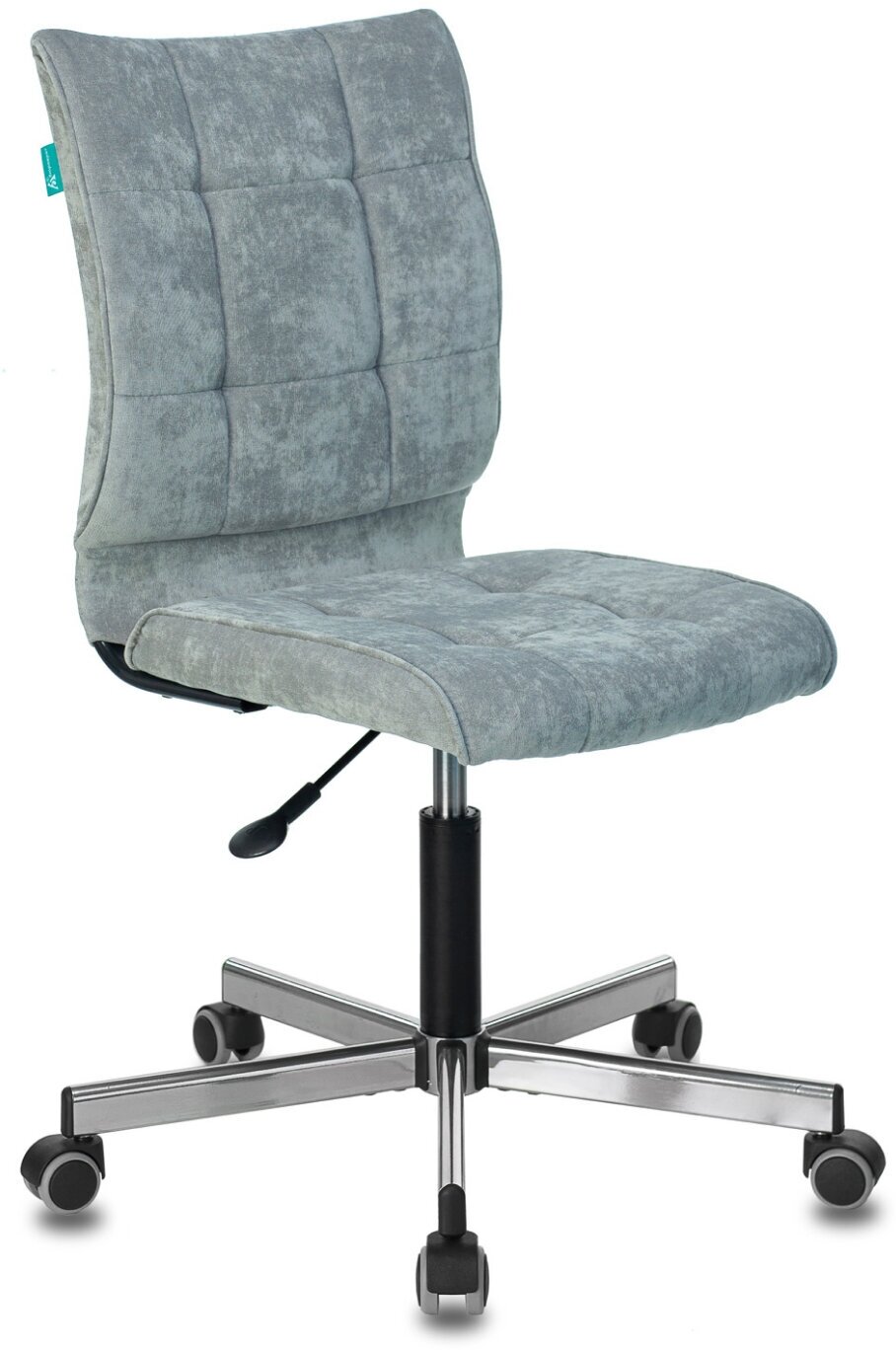 Офисное кресло без подлокотников Бюрократ CH-330M из экокожи серого цвета, стул компьютерный