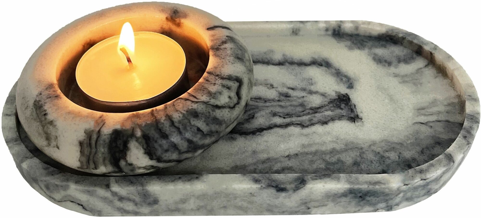 фото Набор подсвечник на подставке из литьевого мрамора Haifisch