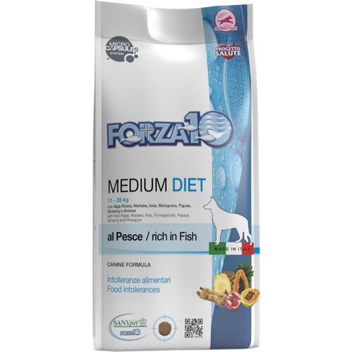 FORZA10 DOG MEDIUM DIET монобелковый для взрослых собак средних пород при аллергии с рыбой (1,5 + 1,5 кг)