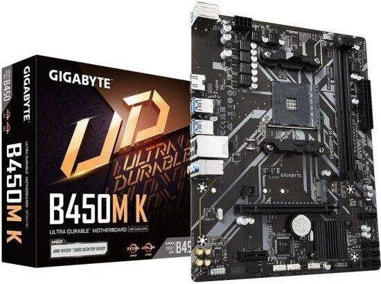 Материнская плата GIGABYTE черный (B450M K)