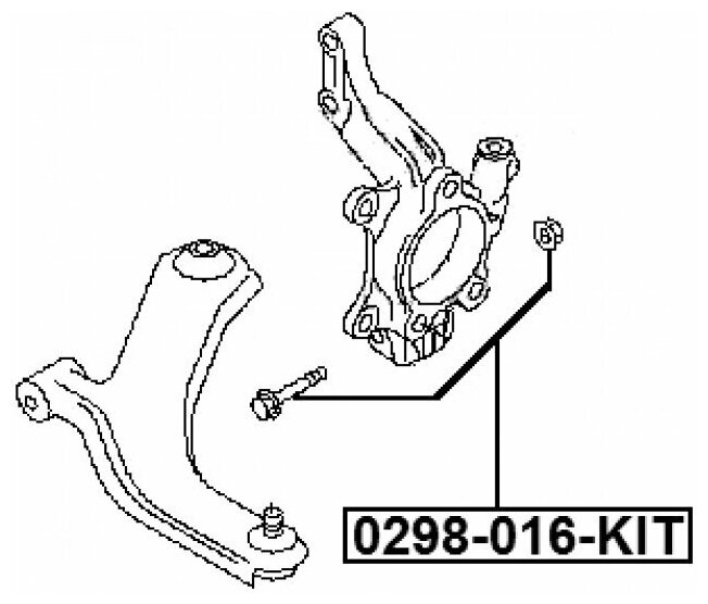 Болт крепления подвески ремкомплект для автомобилей Infiniti, Mazda, Nissan, Renault FEBEST 0298-016-KIT.