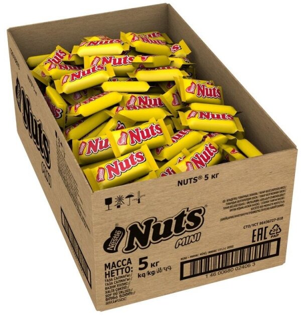 Шоколадный батончик Nuts Mini,5кг/уп - фотография № 1