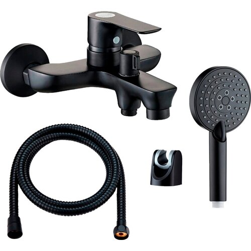 Смеситель Orange Aristo M19-300b для ванны с душем, матовый черный смеситель для ванны orange vesper m10 100b черный матовый