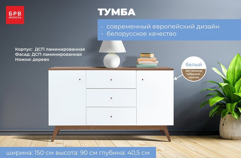 БРВ-Мебель Тумба Хеда KOM 2d3s