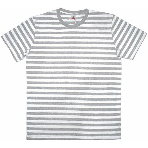 Футболка Fayz-M, прямой силуэт, круглый вырез, принт полоска, размер 50, серый