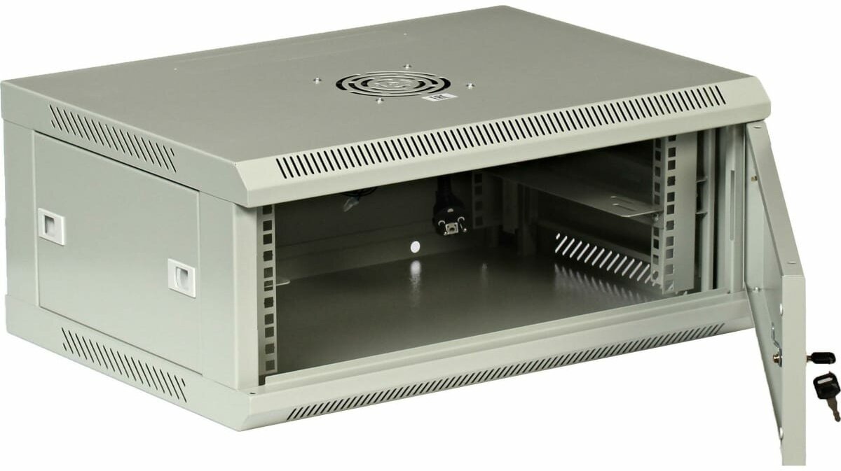 Шкаф 4U 600х450 19 дюймов телекоммуникационный серверный настенный серый M046045GWTWOF