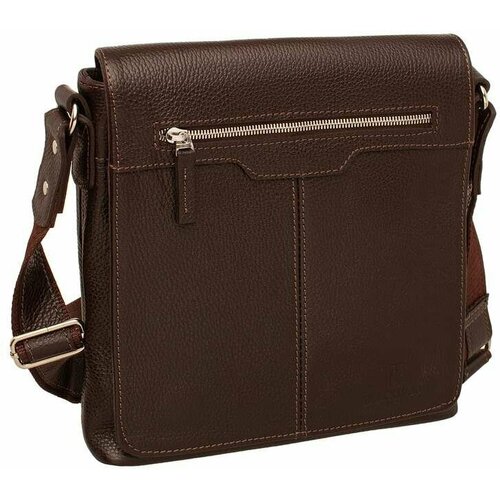 фото Сумка кросс-боди blackwood классическая, текстиль, натуральная кожа, внутренний карман, коричневый