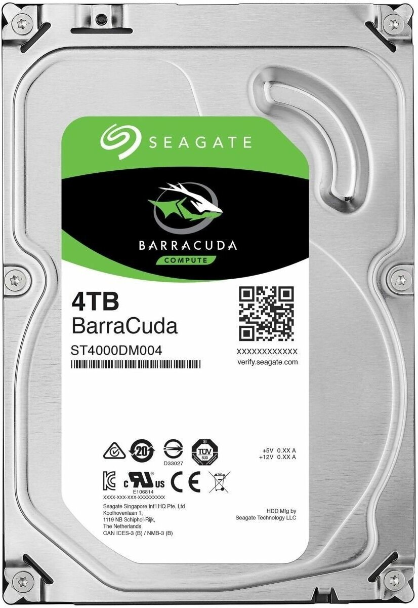 Жесткий диск Seagate ST4000DM004 BarraCuda 4TB, 3.5", SATA3