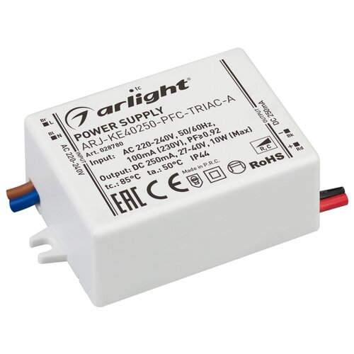 фото Блок питания arj-ke40250-pfc-triac-a (10w, 250ma) (arlight, ip44 пластик, 5 лет)