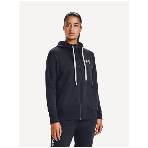 фото Толстовка under armour rival fleece full zip hoodie, силуэт свободный, размер md, черный