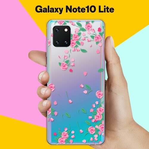 Силиконовый чехол Розочки на Samsung Galaxy Note 10 Lite силиконовый чехол фиолетовые цветы на samsung galaxy note 10 lite