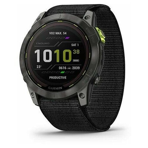 Часы Garmin ENDURO 2 угольно-серый DLC титановый с нейлоновым ремешком UltraFit