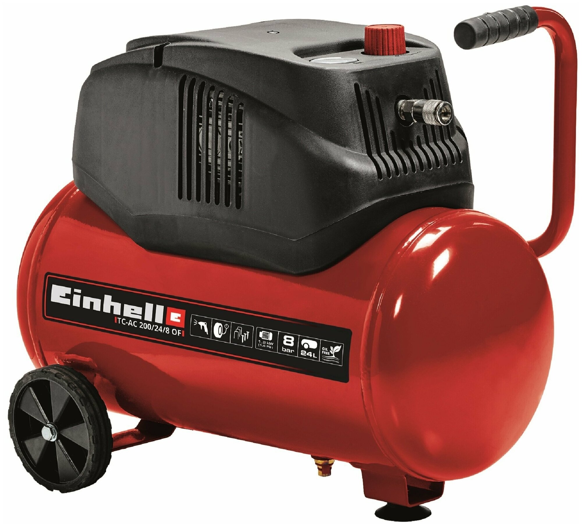 Компрессор безмасляный Einhell TC-AC 200/24/8 OF, 24 л, 1200 Вт, 110 л/мин