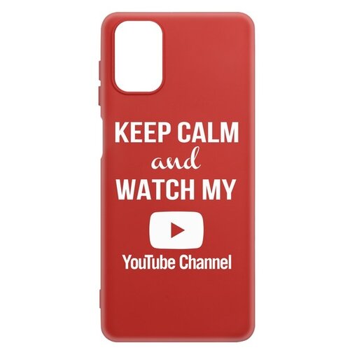 фото Чехол-накладка krutoff silicone case youtube для samsung galaxy m31s (m317) красный krutoff group