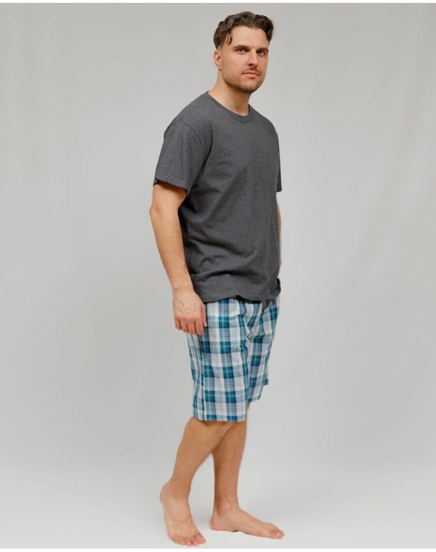 Пижама с шортами и футболкой костюм домашний хлопок_размер52;54 - фотография № 5