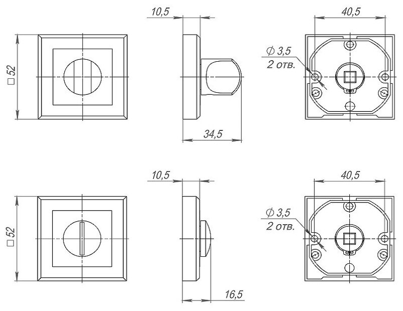 Поворотная ручка PUNTO BK6 QL SN/CP-3 матовый никель/хром 33229 16090760 - фотография № 3