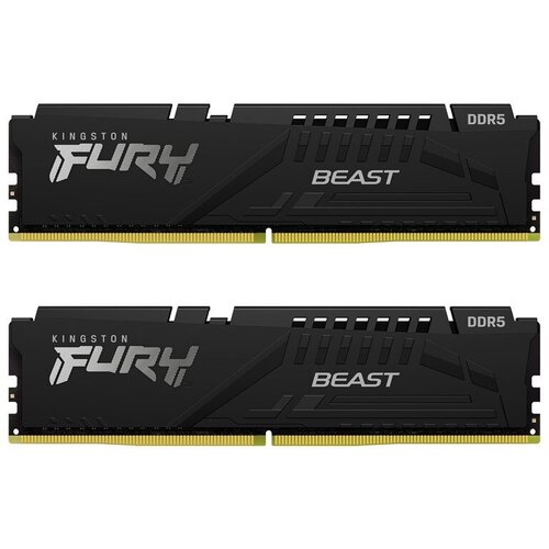 Оперативная память KINGSTON DDR5 32Gb 2x16Gb 6000MHz pc-48000 FURY Beast Black KF560C40BBK2-32 1781000₽