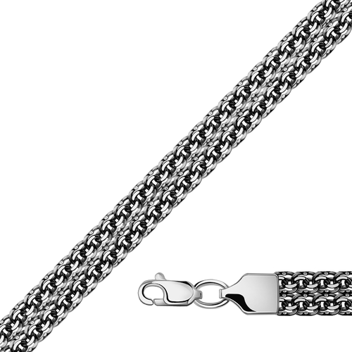 фото Браслет diamant online, серебро, 925 проба, чернение, длина 18 см.