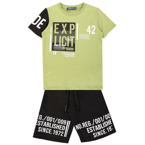 Комплект одежды  L'addobbo для мальчиков, футболка, повседневный стиль, размер 92, зеленый