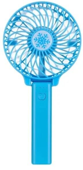 Ручной вентилятор / мини-вентилятор с фонариком переносной синий