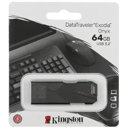 USB 64Gb Kingston DataTraveler Exodia Onyx DTXON/64GB USB3.2 черный