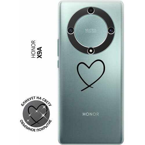 Силиконовый чехол с принтом Heart для Honor X9a / Magic5 Lite / Хонор Х9А / Мэджик 5 Лайт силиконовый чехол на honor x9a magic5 lite хонор х9а мэджик 5 лайт silky touch premium с принтом rose сиреневый