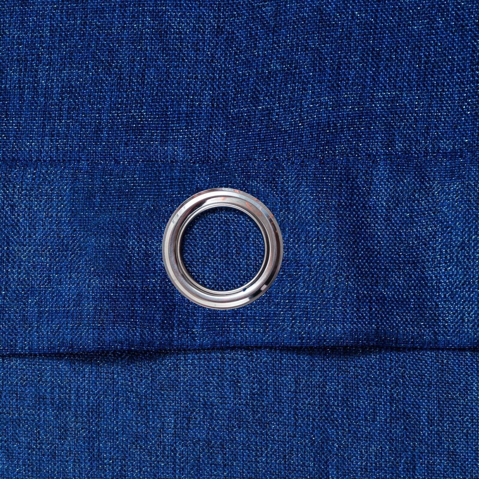 Штора портьерная Этель "Блеск" цв.синий на люверсах 260х250 см,100% п-э - фотография № 3
