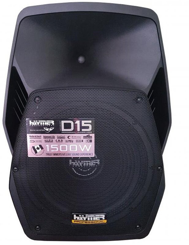 Haymer D-15A Активная акустическая система 15", 300/1500Вт, USB, MP3, SD, BT, FM, пульт ДУ D-15A