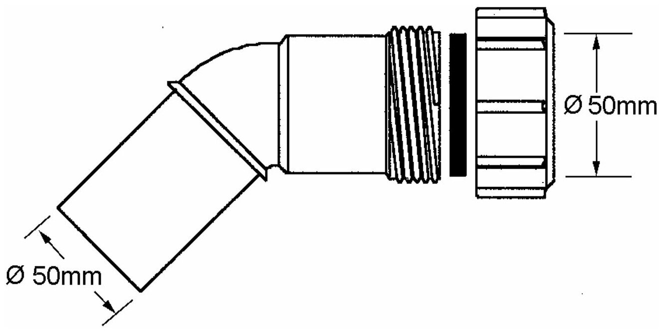 50D-WH Отвод на 135град компрессионный Ду-50ммхДн-50мм - фотография № 2