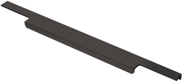 Ручка мебельная торцевая KERRON 400 мм. Комплект из 2 шт для кухни, шкафа или ящика. Цвет матовый черный