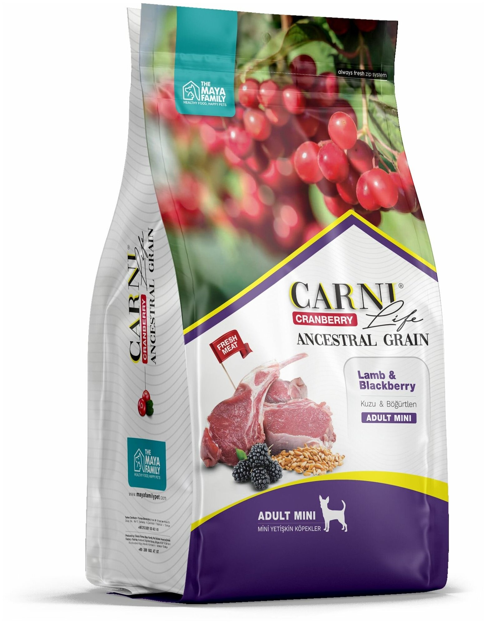 Carni Life корм для собак малых пород, ягненок с ежевикой и клюквой 2,5 кг