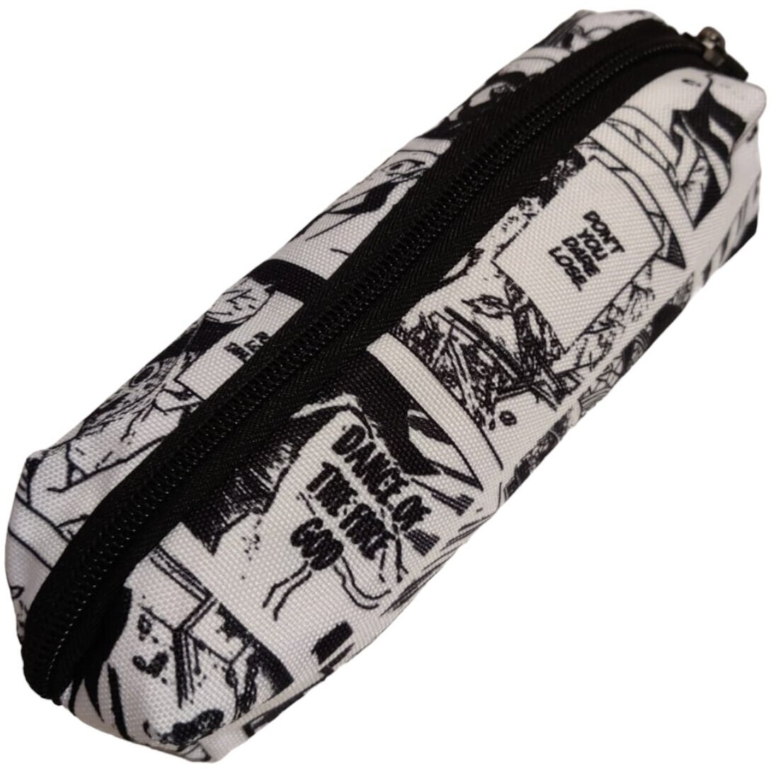 Рюкзак в стиле Аниме черно-белый с пеналом. Черно-белый рюкзак по комиксам