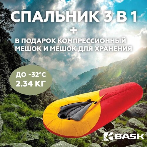 фото Спальный мешок bask sayan красный/желтый/серый 4610-70184 4610-70184