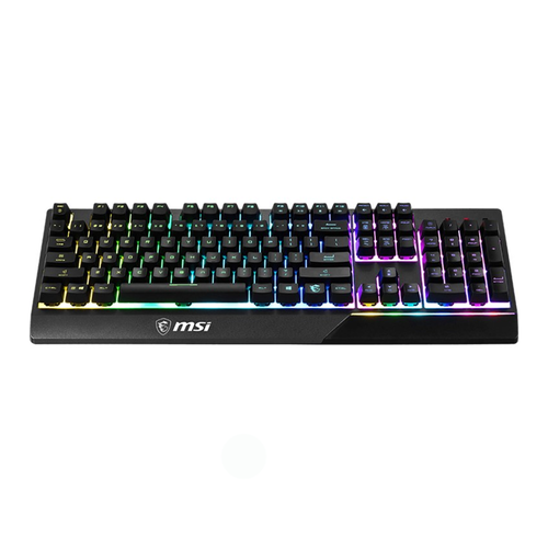 игровой набор canyon 3in1 gaming set keyboard with rainbow led 104 keys mouse with rgb dpi 800 1600 3200 4200 mouse mat with size 350 250 3mm black ru 1 3кг 1cn dsgs02ru Клавиатура MSI Gaming Keyboard VIGOR GK30, Wired, Mechanical-like plunger switches. 6 zones RGB lighting with several lighting effects