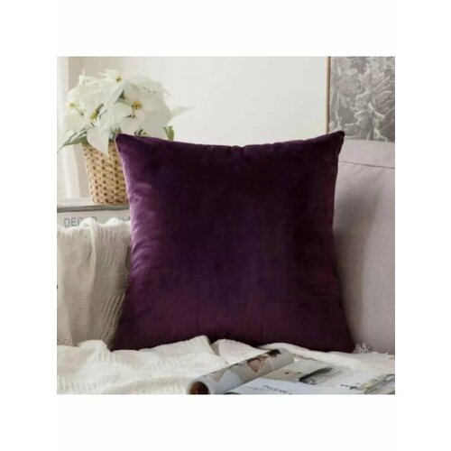 Наволочка декоративная ДомОК Бархатная 4040 фиолетовый Состав Полиэстер 100 446₽