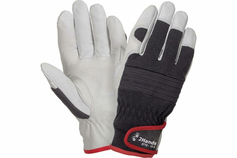 фото Перчатки 2Hands 3D-спандекс с мягкой овечьей кожей, трикотаж, манжет на велкро 0770 - 9,5