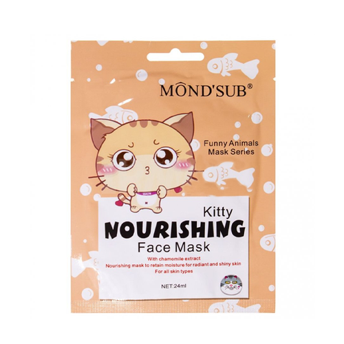 Маска для лица Mond'Sub Funny Animals Кошечка Глубокое Питание 24 мл