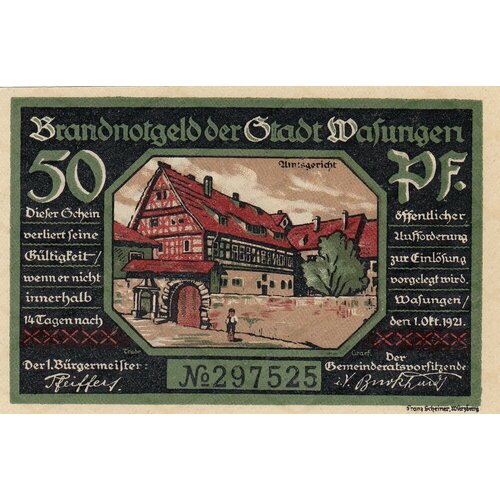 Германия (Веймарская Республика) Вазунген 50 пфеннигов 1921 г. (№1) (3) германия веймарская республика вазунген 50 пфеннигов 1921 г 3 3