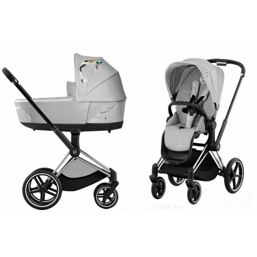 фото Коляска 2 в 1 cybex priam iv koi fe koi crystallized на шасси chrome black