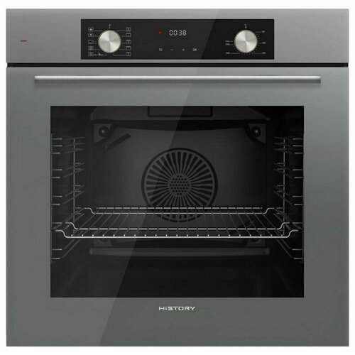 Духовой шкаф электрический HiSTORY OE7710B FGR серый стекло диспл 4499000₽
