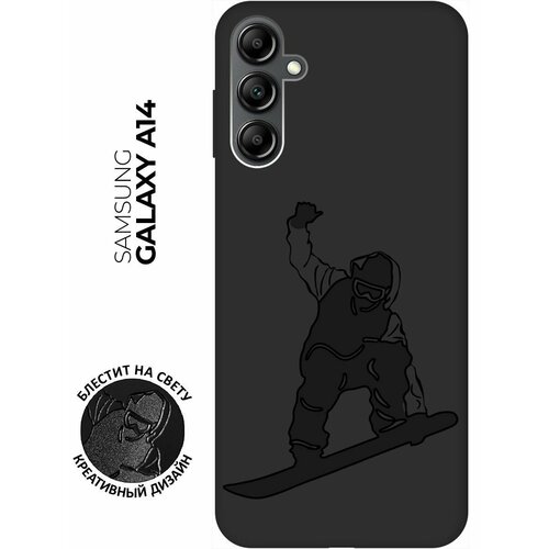 Матовый чехол Snowboarding для Samsung Galaxy A14 / Самсунг А14 с 3D эффектом черный матовый чехол football для samsung galaxy a14 самсунг а14 с 3d эффектом черный