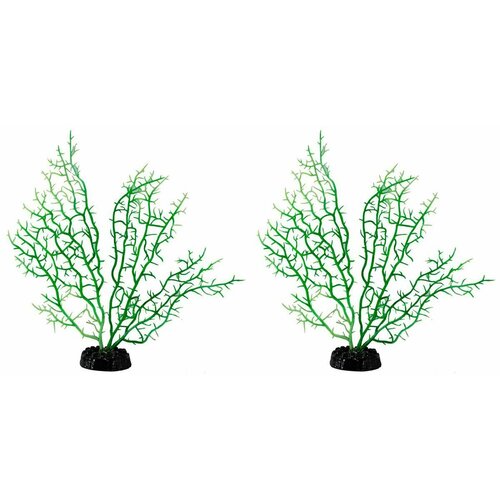 Fauna International Декорация для аквариума Коралл, зеленый, 20 см, 2 шт