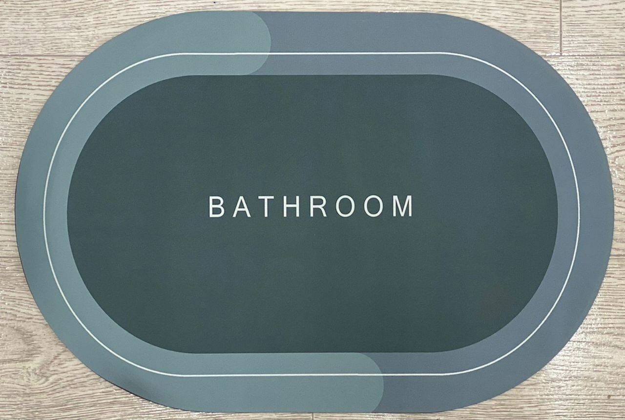 фото Коврик для ванной и туалета быстросохнущий, нескользящий, коврик зеленого цвета