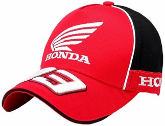 Мото бейсболка Honda 93 мотокепка кепка для мотоциклиста на мотоцикл скутер мопед квадроцикл, красно-черная